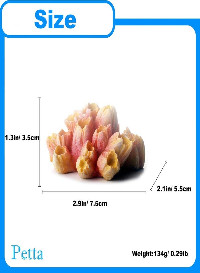 Petta Resin Coral Plant Decorations Artificial Ornament Decor Resin Colorful Coral Reef Decoration Accessories for Betta Fish Tank Aquarium Landscape,Medium,1 Pcs - Image 2